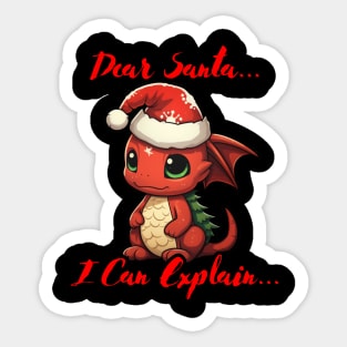 Dear Santa I Can Explain Sticker